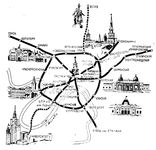 Схема линий московского метрополитена (1955 год)