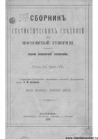 Сборник статистических сведений по Московской губернии. Отдел санитарной статистики. Том III. Вып. VII.